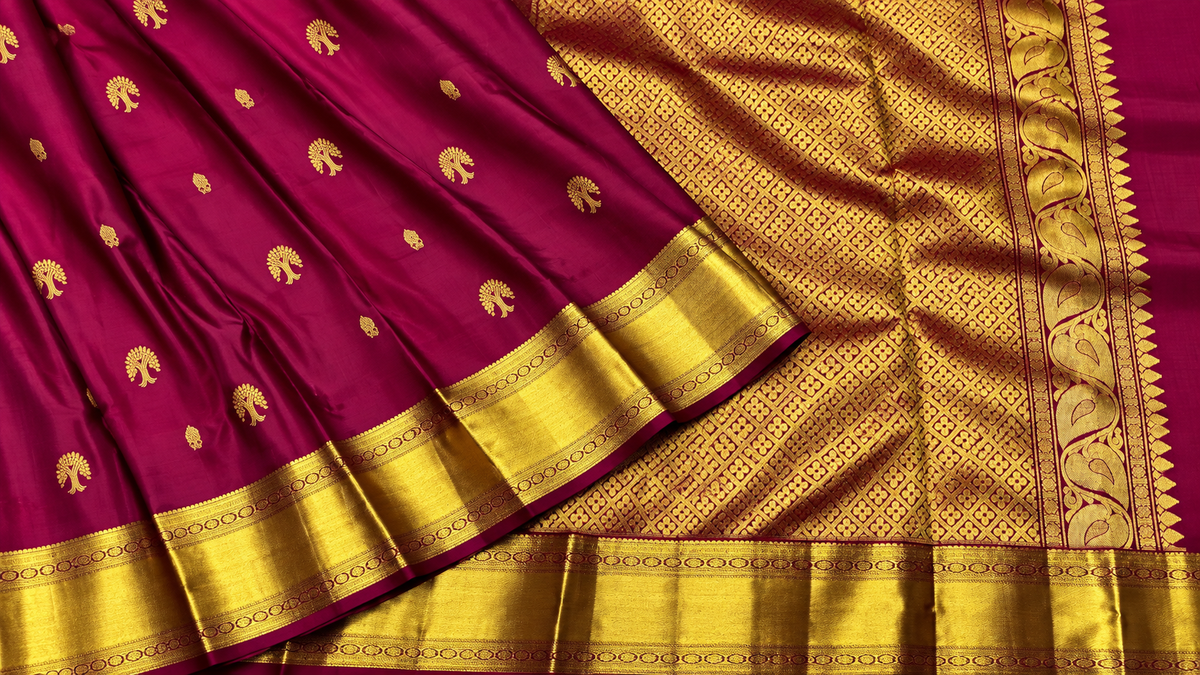 Pure Silk Saree - Magenta