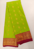 Semi Parrot Green Saree